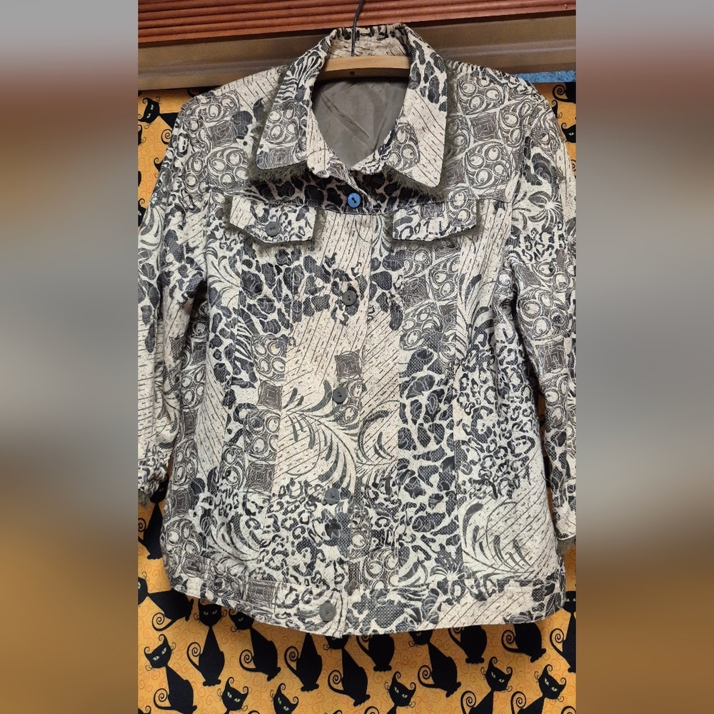 Multiples Patterned Gray Women's Jacket - image 2